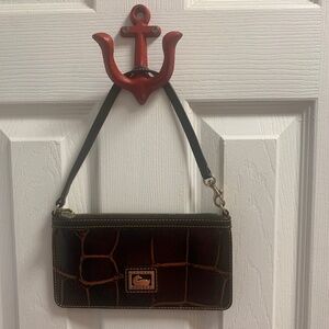 Dooney & Bourke Croc Embossed Leather Wristlet